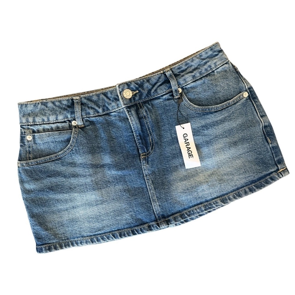 Garage Denim Micro Skort - Sz Medium - Pixie Blue - Medium